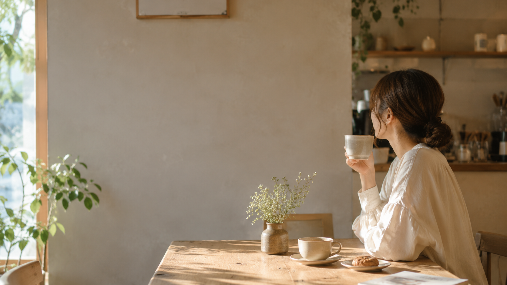 コーヒーを味わう店内の風景